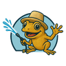 El Coqui frog mascot logo